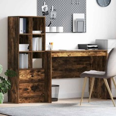 vidaXL Scrivania con Contenitore Quercia Affumicata Legno Ingegnerizzato
