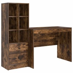 vidaXL Scrivania con Contenitore Quercia Affumicata Legno Ingegnerizzato