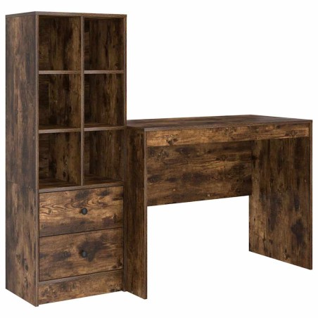 vidaXL Scrivania con Contenitore Quercia Affumicata Legno Ingegnerizzato