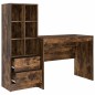 vidaXL Scrivania con Contenitore Quercia Affumicata Legno Ingegnerizzato