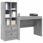 vidaXL Scrivania con Spazio di Archiviazione Grigio Sonoma Legno Ingegnerizzato