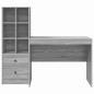vidaXL Scrivania con Spazio di Archiviazione Grigio Sonoma Legno Ingegnerizzato