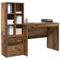 vidaXL Scrivania con spazio di archiviazione Legno vecchio Legno ingegnerizzato