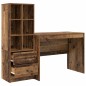 vidaXL Scrivania con spazio di archiviazione Legno vecchio Legno ingegnerizzato