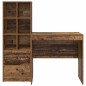vidaXL Scrivania con spazio di archiviazione Legno vecchio Legno ingegnerizzato