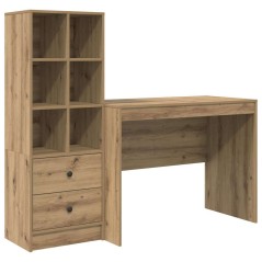 vidaXL Scrivania con Magazzino Quercia Artigianale Legno Ingegnerizzato
