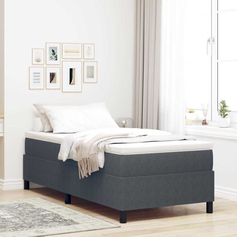 vidaXL Letto Box Spring Grigio Scuro 80x200 cm in Tessuto Corduroy