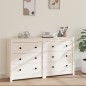 Credenza Bianca 140x35x80 cm in Legno Massello di Pino Credenza Bianca 140x35x80 cm in Legno Massello di Pino