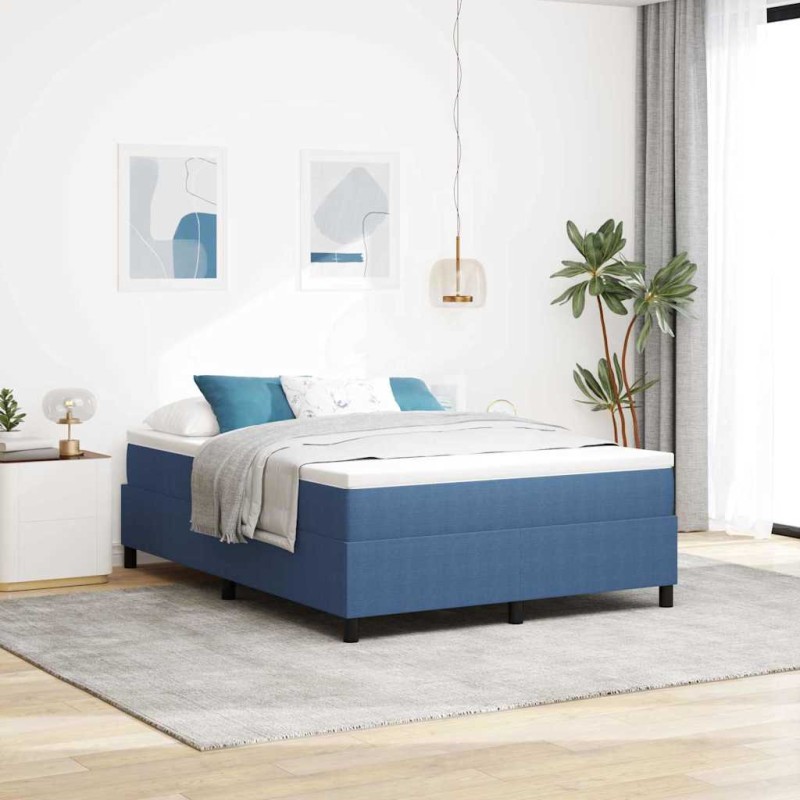 Letto Box Spring vidaXL Blu 140x200 cm Tessuto in corda Letto Box Spring vidaXL Blu 140x200 cm Tessuto in corda