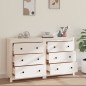 Credenza Bianca 140x35x80 cm in Legno Massello di Pino Credenza Bianca 140x35x80 cm in Legno Massello di Pino