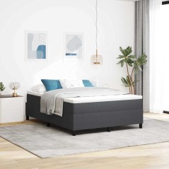 vidaXL Letto con Box Spring Grigio Scuro 140x200 cm Tessuto a Corda