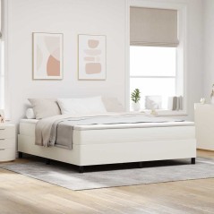 vidaXL Letto Box Spring Crema Super King Tessuto A Coste