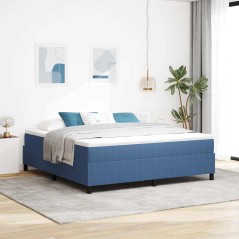 vidaXL Letto Box Spring Blu Super King Tessuto Corduroy