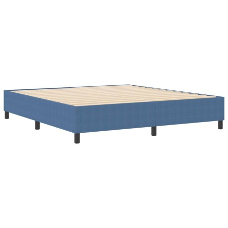 vidaXL Letto Box Spring Blu Super King Tessuto Corduroy