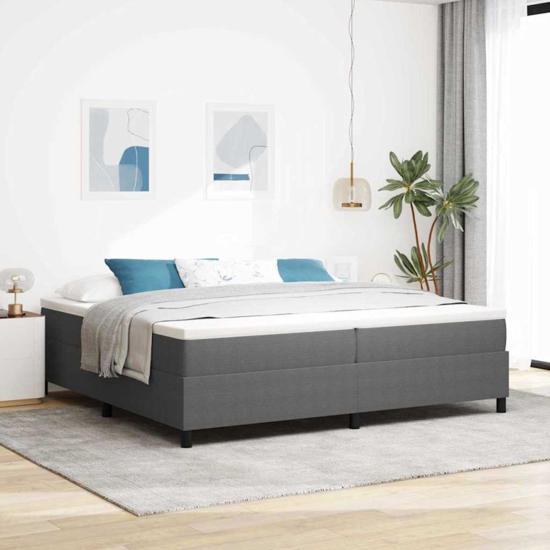 vidaXL Letto Box Spring Grigio chiaro 200x200 cm Tessuto a coste vidaXL Letto Box Spring Grigio chiaro 200x200 cm Tessuto a coste