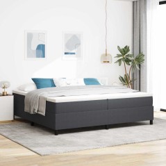 vidaXL Letto Box Spring Grigio Scuro 200x200 cm Tessuto a Coste