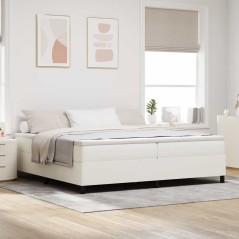 vidaXL Letto Box Spring Crema 200x200 cm Tessuto a coste