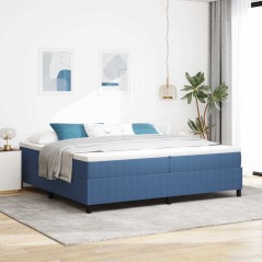 vidaXL Letto Box Spring Blu 200x200 cm Tessuto a Cordonetto