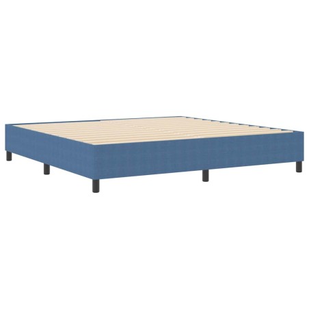 vidaXL Letto Box Spring Blu 200x200 cm Tessuto a Cordonetto