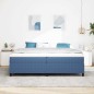 vidaXL Letto Box Spring Blu 200x200 cm Tessuto a Cordonetto vidaXL Letto Box Spring Blu 200x200 cm Tessuto a Cordonetto