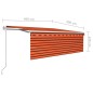 Tenda Sole Retrattile Automatica Parasole 4x3m Arancio Marrone Tenda Sole Retrattile Automatica Parasole 4x3m Arancio Marrone