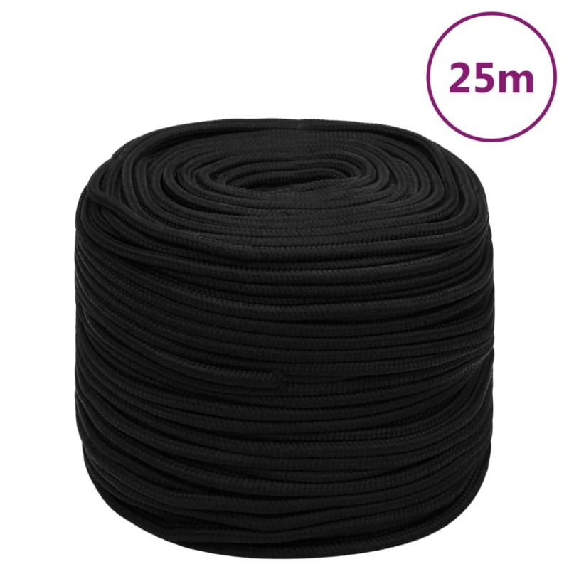 Corda da Lavoro Nera 10 mm 25 m in Poliestere Corda da Lavoro Nera 10 mm 25 m in Poliestere