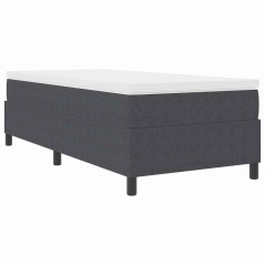 vidaXL Letto Box Spring Grigio Scuro con Materasso, Singolo