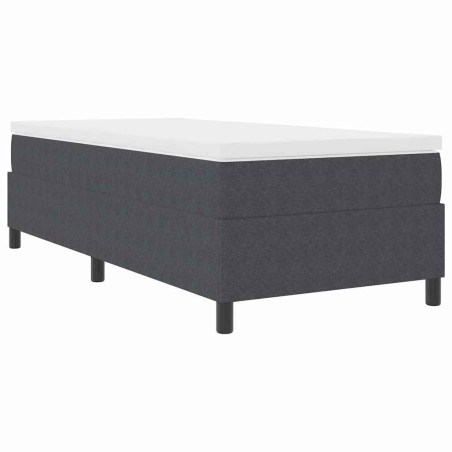 vidaXL Letto contenitore con materasso grigio scuro, 90 x 200 cm, in tessuto a costine.