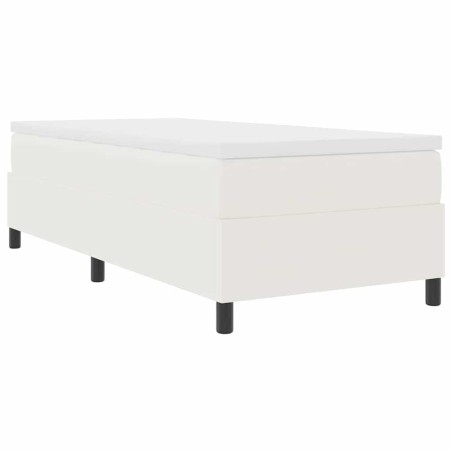 vidaXL Letto a Box con Materasso in Crema, 90 x 200 cm, Tessuto in Corda