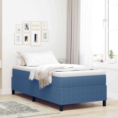 vidaXL Letto Box Spring con Materasso Blu, 90 x 200 cm, Tessuto Corduroy