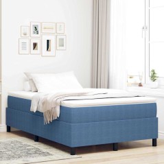 vidaXL Letto Box Spring con Materasso Blu, 120 x 200 cm, tessuto a coste.