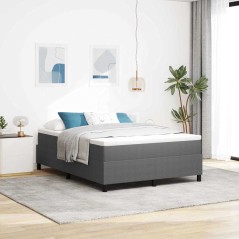 vidaXL Letto box con materasso grigio chiaro, 140 x 200 cm, velluto.