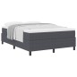 vidaXL Letto a Box vitaXL in grigio scuro con materasso, 140 x 200 cm, tessuto di corduroy