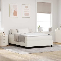 vidaXL Letto Box Spring con Materasso in Crema - 140 x 200 cm - Tessuto di Corda