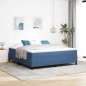 vidaXL Letto Box Spring con Materasso Blu, Super King, in Tessuto a Velluto vidaXL Letto Box Spring con Materasso Blu, Super King, in Tessuto a Velluto