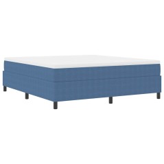 vidaXL Letto Box Spring con Materasso Blu, Super King, in Tessuto a Velluto