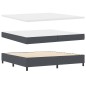 vidaXL Letto a box con materasso in grigio scuro, 200 x 200 cm, in tessuto di velluto.