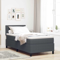 vidaXL Letto con Box Spring con Materasso Grigio Scuro 80x200 cm Tessuto di Corduroy