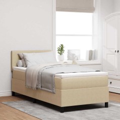 vidaXL Letto con Rete e Materasso Verde Chiaro Grigio 90x200 cm Tessuto in Corduroy