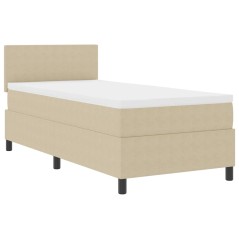 vidaXL Letto con Rete e Materasso Verde Chiaro Grigio 90x200 cm Tessuto in Corduroy