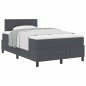 vidaXL Letto con Rete e Materasso Grigio Scuro 120x200 cm Tessuto in Corduroy