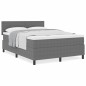 vidaXL Letto con Box Spring e Materasso Grigio Chiaro 140x200 cm Tessuto a Costine