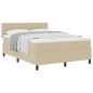 vidaXL Letto con Box Spring e Materasso Verde Chiaro Grigio 140x200 cm Tessuto di Corda vidaXL Letto con Box Spring e Materasso Verde Chiaro Grigio 140x200 cm Tessuto di Corda