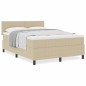 vidaXL Letto con Box Spring e Materasso Verde Chiaro Grigio 140x200 cm Tessuto di Corda vidaXL Letto con Box Spring e Materasso Verde Chiaro Grigio 140x200 cm Tessuto di Corda