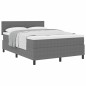 vidaXL Letto con Rete a Doghe e Materasso Grigio 160x200 cm Tessuto di Corduroy