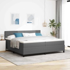 vidaXL Letto a Molle con Materasso Grigio 200x200 cm in Corduroy