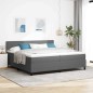 vidaXL Letto a Molle con Materasso Grigio 200x200 cm in Corduroy vidaXL Letto a Molle con Materasso Grigio 200x200 cm in Corduroy