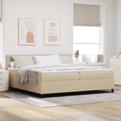 vidaXL Letto con box spring con materasso beige 200x200 cm tessuto in corduroy