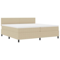 vidaXL Letto con box spring con materasso beige 200x200 cm tessuto in corduroy