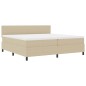vidaXL Letto con box spring con materasso beige 200x200 cm tessuto in corduroy